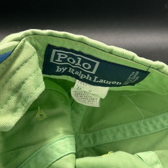 Polo Ralph Lauren Hat Cap Unisex Adjustable Green Stains Cotton - Picture 9 of 10